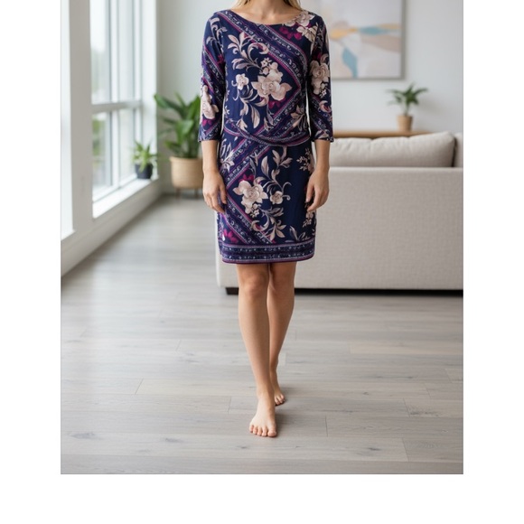 White House Black Market Dress with Flower Print size XS & 3/4 sleeves - Picture 11 of 11